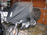 Cover on bike, no sidecases