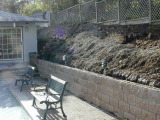 Front view of retaining wall