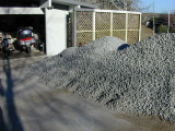 A driveway full of gravel