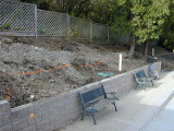 retaining wall by pool