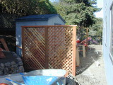 screen fence by shed