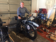 In Brent Hansen’s garage on his R42 he rode in the 2016 Cannonball